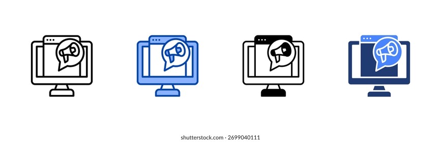 ícone Marketing Digital definir coleção de vários estilos