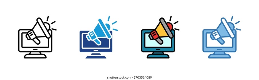 Digital Marketing icon set multiple style collection
