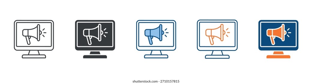 Digital Marketing Icon Set Multiple Style Collection