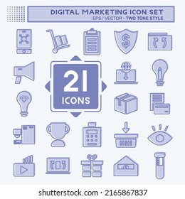 Digital Marketing Icon Set. suitable for Web Interface symbol. two tone style. simple design editable. design template vector
