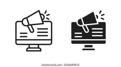 Digital marketing icon set in Thin line black color.