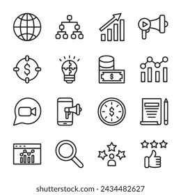 Digital Marketing icon set vector illustration