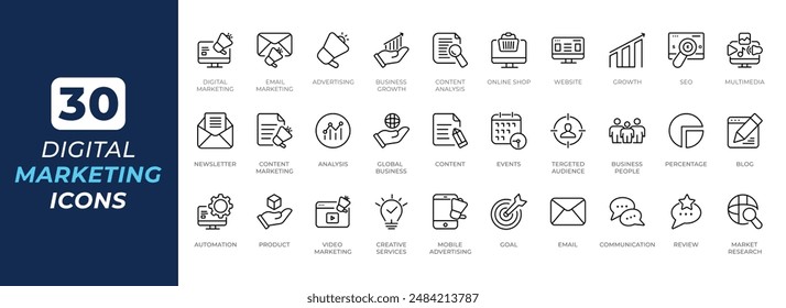 Digital Marketing icon set vector illustration. Digital marketing icon collection