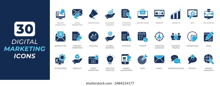 Digital Marketing icon set vector illustration. Digital marketing icon collection