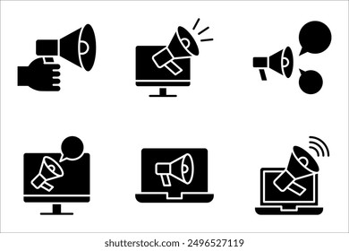 Conjunto de iconos de marketing digital. Ilustración vectorial sobre fondo blanco
