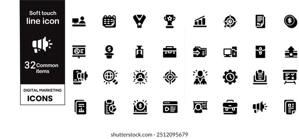 Digitales Marketing-Symbol, Vektorgrafik-Set. Digitale Marketing-Icon-Sammlung