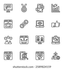Digital Marketing icon set vector illustration