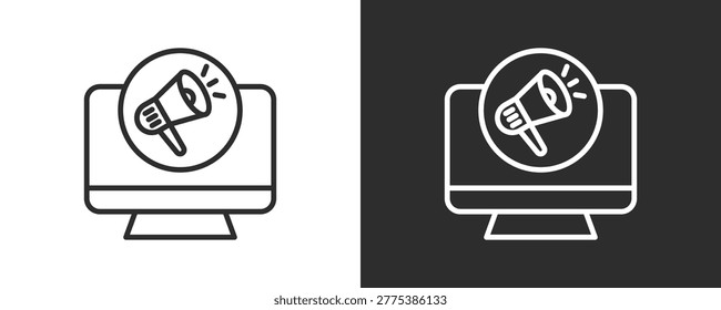 Digital Marketing Icon Set Vector Collection Isolated In Black And White