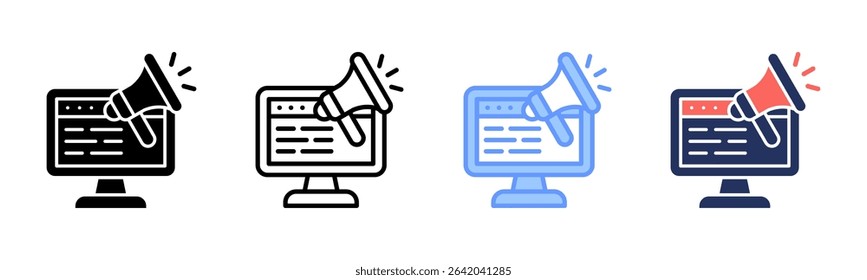 Digital Marketing icon sheet multiple style collection