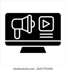 Digital Marketing Icon. Simple Vector Glyph Illustration