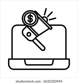 Digital Marketing Icon. Simple Vector Outline Illustration