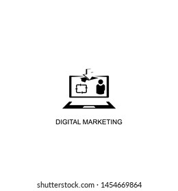 digital marketing icon vector black design