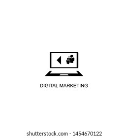 digital marketing icon vector black design