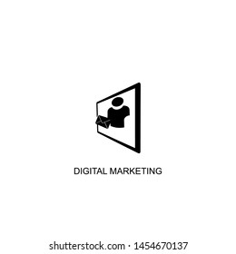 digital marketing icon vector black design