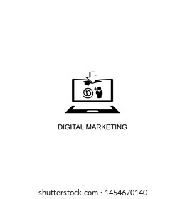 digital marketing icon vector black design