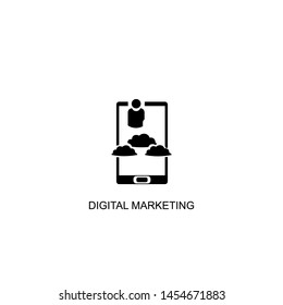 digital marketing icon vector black design