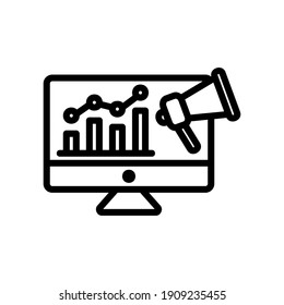 Icono de Marketing Digital en estilo de línea sobre marketing y crecimiento para cualquier proyecto, uso para presentación de aplicaciones móviles de sitio web