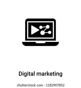 Digital marketing icon vector isolated on white background, logo concept of Digital marketing sign on transparent background, filled black symbol