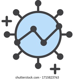 Línea de vectores de icono de marketing digital
