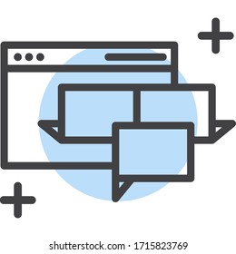Línea de vectores de icono de marketing digital