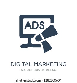 digital marketing icon vector on white background, digital marketing trendy filled icons from Social media marketing collection, digital marketing vector illustration