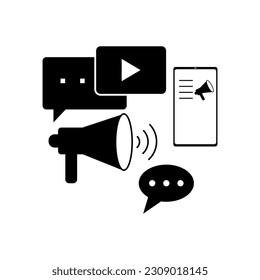 digital marketing icon vector on white background