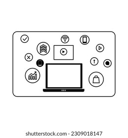 digital marketing icon vector on white background
