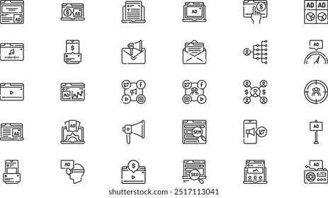 Digital marketing icons High-Quality Vector Icons Collection with Editable Stroke. Ideal for Professional and Creative Projects.