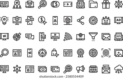 Digital marketing icons High-Quality Vector Icons Collection with Editable Stroke. Ideal for Professional and Creative Projects