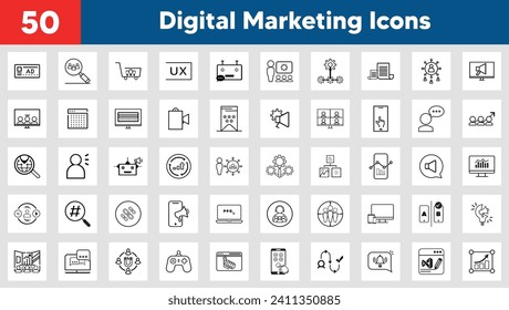 Digital marketing icons, marketing, icons, icon designs, digital media, social media marketing, seo, website development, google ads, smm, sms, digital marketing