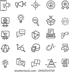 Digital Marketing icons set collection.