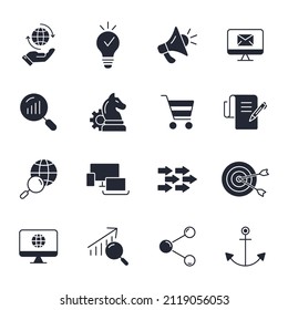 Digital Marketing icons set . Digital Marketing pack symbol vector elements for infographic web
