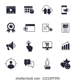 Digital Marketing icons set . Digital Marketing pack symbol vector elements for infographic web