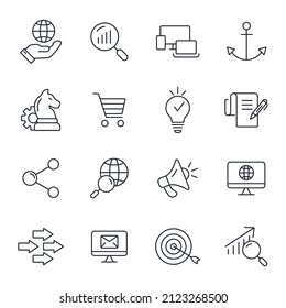 Digital Marketing icons set . Digital Marketing pack symbol vector elements for infographic web