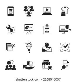Digital marketing icons set . Digital marketing pack symbol vector elements for infographic web