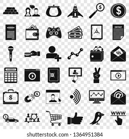 Digital marketing icons set. Simple style of 36 digital marketing vector icons for web for any design
