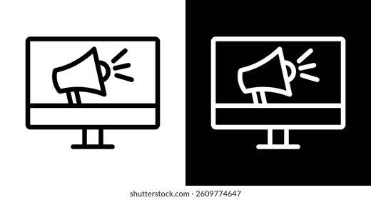 Digital marketing icons vector set in stroke line style