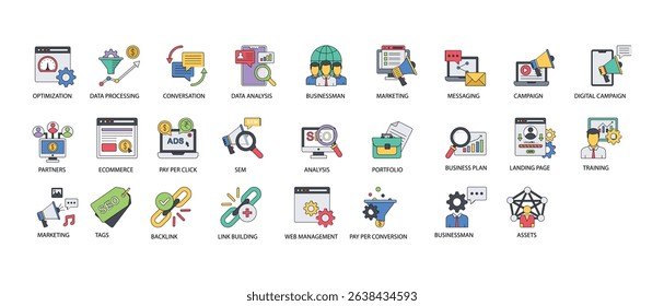 Digital Marketing Icons Vector Set