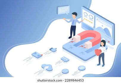 Digital Marketing ideas. Online content to attract customer and increase satisfaction to purchase product and service. Creating valuable social media posts. Customer behavior data analytics.