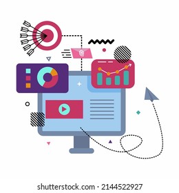 Digital marketing illustration with vector file for your creative design 