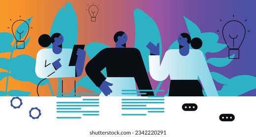 Digital Marketing illustrations. Business activities. Modern deep machine learning technology. Flat vector illustration