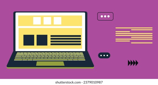  Digital Marketing illustrations. Business activities. Modern deep machine learning technology. Flat vector illustration