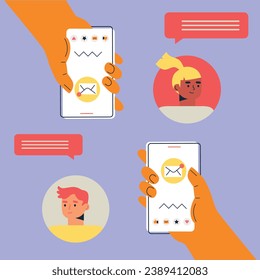 Digital Marketing illustrations. Business activities. Modern deep machine learning technology. Flat vector illustration