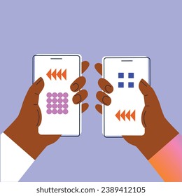 Digital Marketing illustrations. Business activities. Modern deep machine learning technology. Flat vector illustration