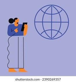 Digital Marketing illustrations. Business activities. Modern deep machine learning technology. Flat vector illustration