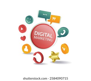 Digital marketing infographic concept illustration