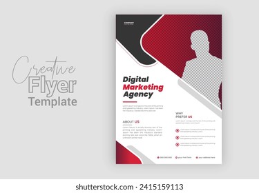 Digital marketing and innovation solution with gradient color shape or white background roll up design template