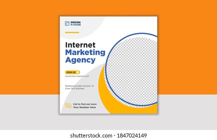 Digital marketing instagram post or social media feed template