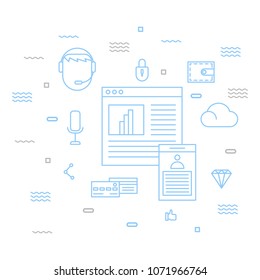 Digital marketing internet vector logo icon illustration
