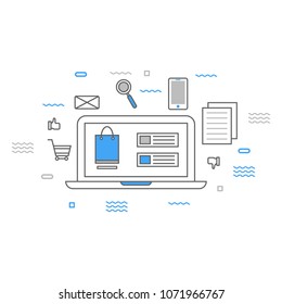 Digital marketing internet vector logo icon illustration
